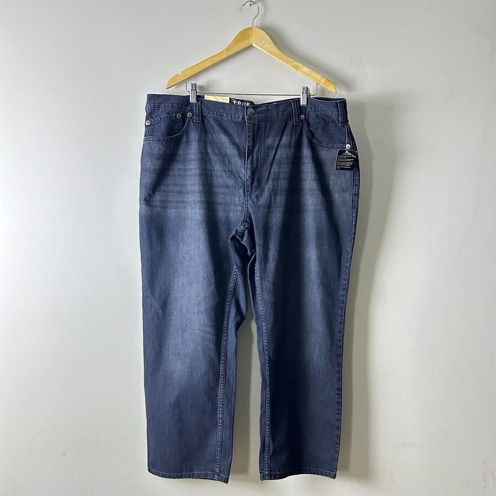 NWT True Nation Dark Wash‎ Cotton Straight Fit Casual Denim Jeans Size 48x28